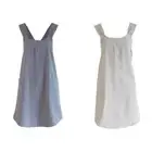 Women Apron Apron Cross Back Linen Aprons Gray Khaki Women Apron Brand New