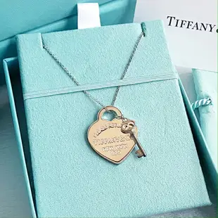 美國百分百【全新真品】Tiffany & Co. 項鍊 鑰匙愛心 蒂芬妮 銀飾 墜飾 純銀刻字 18inch CC45