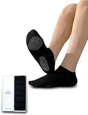 [Rolxmed] Grip Socks Non slip Breathable for Pilates Yoga Gym Hospital Floor Anti Slip Women and Men (Multi-packs, Size7-11)