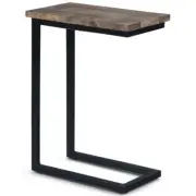 Trent Home Solid Wood and Metal 18" W Rectangle C Side Table in Beach Brown