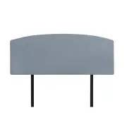 Linen Fabric Queen Bed Curved Headboard Bedhead - Berlin Blue