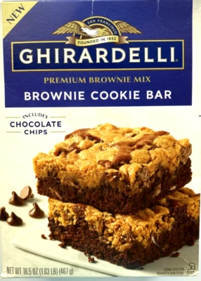 Ghirardelli Brownie Cookie Bar Mix Premium Chocolate Chip- 6 LOT Baking 16.5 oz