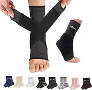 ABIRAM Foot Sleeve (Pair) with Compression Wrap, Ankle Brace For Arch, Ankle Support, Football, Basketball, Volleyball, Running, For Sprained Foot, Tendonitis, Plantar Fasciitis