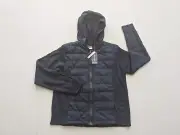 Nautica Sz MEDIUM PLUS Girl Navy Full Zip Hooded Sweater Coat School Uniform NEW