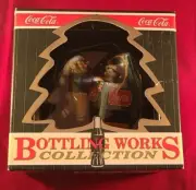 Coca-Cola Classic Bottling Works Collection Elves Penguin Christmas Ornament Ice