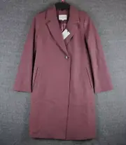 BNWT Cole Haan Signature Womens Mauve Asymmetric Wool Blend Overcoat (2) Coat