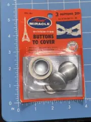 Vtg MAXANT Miracle Wrinkle Free Buttons To Cover Eiffel Tower 3 Buttons