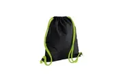 Bagbase Icon Drawstring Bag/Gymsac (Black/Lime Green) (One Size)