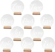 Acrylic Table Signs for Wedding Reception - Wedding Table Numbers with Wooden Base,Table Centerpieces for Cafe Home Restaurant Decorations B/