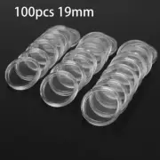 100Pcs 19mm Round Coin Capsule Container Storage Box Holder Case Tools Plastic