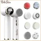 Electric Silicon LED Face Cleanser Brush Skin Facial Cleansing Massager Hot Cold