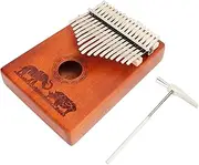 Thumb Piano 17 Keys Finger Playing Instrument Hammer Kit Set Kids Mahogany Stainless Steel Brown