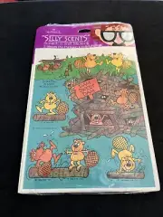NEW Vintage 80’s Hallmark Scratch & Sniff WOOD Beaver Sticker Sheets