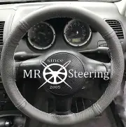FOR PEUGEOT BOXER GREY TWO TONE LEATHER STEERING WHEEL COVER 2005-12 GREY STITCH