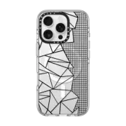 iPhone 16 Pro Clear Case MagSafe Compatible Ab Outline Grid on Side Black Transparent