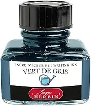 J. Herbin Vert De Gris Fountain Pen Ink, Glass Bottle, 30ml