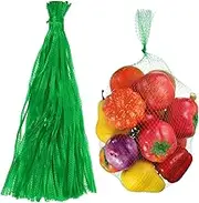 sourcing map 100PCS Reusable Mesh Produce Bags, 23.6 Inches Egg Hatching Bags Washable Breathable Fruit Net Stretchable Mesh Netting Storage for Seafood Vegetable Onion Grocery Shopping, Green