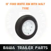 SUNRAYSIA 13" White FORD RIM WITH 165 LT TYRE ! Trailer Parts