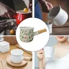 Small Enamel Milk Pot Small Saucepan Cookware with Long Handle Nonstick Mini
