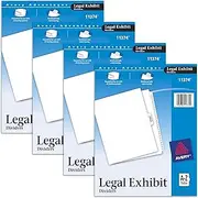 Avery Legal Exhibit Binder Dividers, Preprinted A-Z and Table of Contents Side Tabs, Unpunched Letter Size, 1 Set Collated, 4 Sets per Pack (11374)