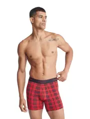 Calvin Klein Men's Red Plaid Modern Cotton Holiday Slim Boxer Brief Size Small