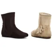 Ellie Fringe Tassel Ankle Length Microfiber Moccasin Boots Child Girls 101/Hopi