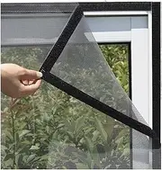 Generic DIY Cat Netting, Adjustable Insect Netting, Transparent, Gray Mesh, Black Frame, 80x100cm