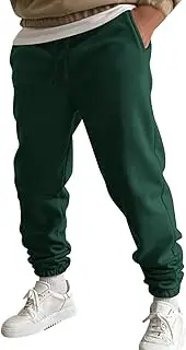 Men's Jogger Sweatpants Drawstring Elastic Solid Color Pants Traning Track Sports Pants Casual Straight Leg Loose Fit Pants