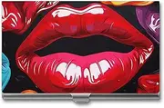[VFMKT] Slim Metal Business Card Holder Portable Business Card Case Pocket Name Card Holder Colorful Lips Wallet for Men Women Office Travel