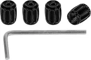 X AUTOHAUX Tire Valve Stem Caps Tyre Valve Dust Covers 8x14mm Leakproof Brass Titanium Tone 1 Set