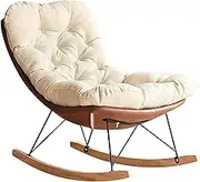 VERYMUSH Modern Upholstered Glider Rocking Chair Comfortable Indoor Glider Chair with Cushioned Seat and Backrest for Living Room and Bedroom(Brown)