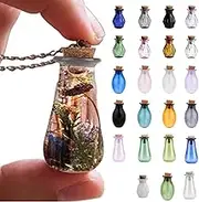 26PCS Small Glass Bottles with Cork, Colorful Empty Tiny Potion Bottles Decorative Wishing Drifting Small Glass for Minihouse Bottle Decor DIY Crafts, Potion, wit