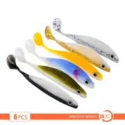 6x Soft Plastic Minnow 11.5 cm Soft Lure Paddle Tail Shad Grub T Tail
