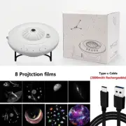 8-in-1 Rechargeable LED UFO Star Projector for Kids Room Ceiling Decor