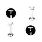 4X Heart Star Internally Threaded Labret Lip Bar Ring Monroe Ear Tragus Piercing