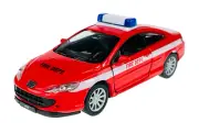 WELLY PEUGEOT 407 COUPE FIRE BRIGADE RED 1:34 DIE CAST METAL MODEL NEW IN BOX