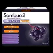 2 × Sambucol cold and flu Forte 24 caps WellCare