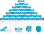 3 Gram Sample Containers with Lids, 50 Count Tiny Sample Jars, Empty Lip Balm Containers, Mini Cosmetic Containers with Lids, Makeup Travel Containers with Labels, Mini Disposable Spatulas