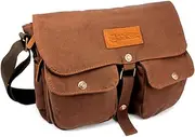 GEARONIC Men's Vintage Canvas Satchel School Military Shoulder Messenger Crossbody Bag