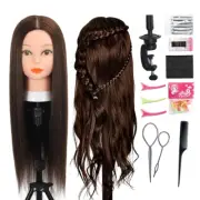 26”-28”Mannequin Head 80% Real Hair Manikin Head Cosmetology Doll Head for Styli