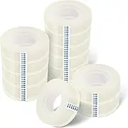 Transparent Tape Refills, 12 Rolls Clear Gift Wrapping Tape, Crystal Clear Transparent Stationery Tape for Office, School, Home (0.7Inch x 108Ft)