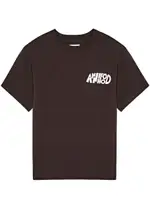 Annie Hood Jumble Logo-print Cotton T-shirt - Brown L