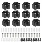 12Pcs Wall Mounted Stainless Steel Broom and Mop Holder Hanger Heavy, All Black