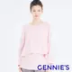 【Gennies 奇妮】條紋休閒孕婦哺乳上衣-粉白條(TPA35)