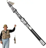 Telescopic Fishing Rod, Beginners Lightweight Outdoor Gear, 14.56 Inches Retractable & Portable, Compact Anti Tangling Design for Travel, Lake, River, or Shore Angling