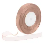 100 Yards Organza Ribbon 5/8" Silver Brown Chiffon Ribbon for Flower Decoration