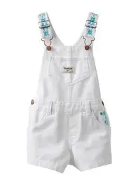 在飛比找Yahoo!奇摩拍賣優惠-Oshkosh 女寶寶 清新白刺繡小花吊帶褲, 12-18m
