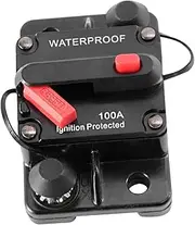 VINTORKY 100A Manual Reset Dual Circuit Breaker Waterproof High Amp Protection for Automotive Black Color Circuit Breaker for Reliable Power Management