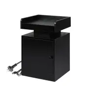 Bedside Table USB Charger Outlet RGB Black