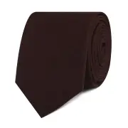 Walnut Brown Slub Linen Skinny Tie